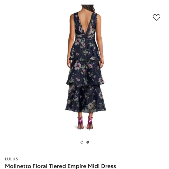 NWT Lulus Molinetto Floral Tiered Empire Midi Dress, size Small - Picture 2 of 5